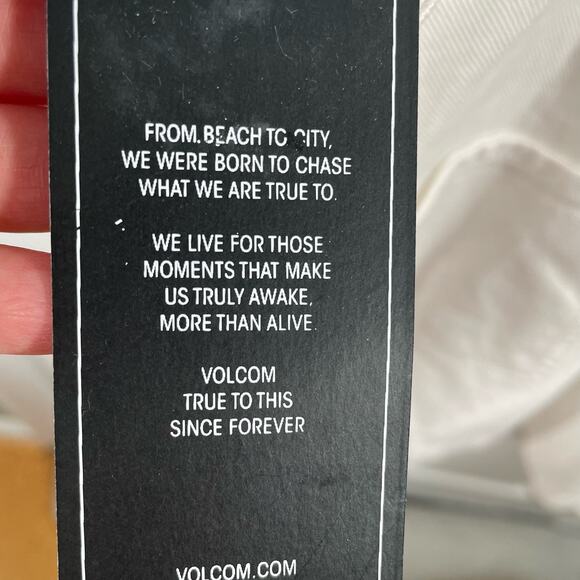 Volcom White Overall Front Zip Teen Mini Dress Skirt Jumper Summer Medium NWT - Picture 6 of 16